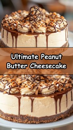 the ultimate peanut butter cheesecake is ready to be eaten