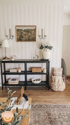 a living room filled with furniture and decor