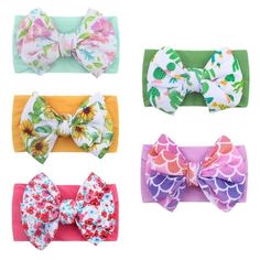 5PC Newborn Infant Baby Girls Print Bowknot Headband Stretch Hairband Headwear Item specifics: Gender: Baby Season:At All Season Occasion:Daily Material: Polyester Pattern Type:Colorful One size fit most,stretchy Soft and fashionable Very comfortable Stretch Fabric,a perfect gift to yourself and your Friends. Pls Note:Different computer have different monitor,the color may be a little difference,Thanks for your understandings. Package include: 5 PC Headband Color: Multicolor.  Gender: female. Free Hair Bow Pattern, Baby Bow Headband Pattern, Mens Headband Fashion, Kids Hair Color, Mini Hair Bows, Hair Color Spray, Rainbow Headband, Girl Hair Colors