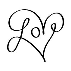 the word love written in cursive writing