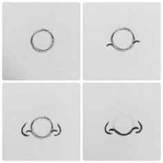 four images show the process of drawing a circle