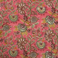 a pink and green paisley print fabric