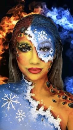 Snow Makeup, Makeup Looks Winter, Makeup Dark Skin, Holloween Makeup, Makeup Nude, Extreme Makeup, Makeup Dark