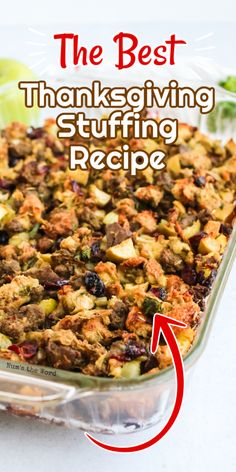 the best thanksgiving stuffing recipe in a casserole dish