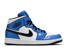 Latest Jordans, Paterson Nj, Blue Jordans, Jordan Model, Air Jordan 1 Mid Se, Nike Air Jordan 1 Mid, Nike Models, Black Pipe, Nike Air Jordans