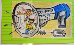 a piece of paper with an image of a man in a megaphone and the words consumer protection act on it