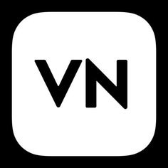 the vn logo in black and white on a square button with an arrow pointing to it