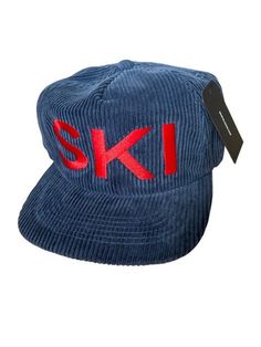 SKI corduroy hat Embroidered Trucker Hats, Ski Embroidery, Nyc Hat, Trendy Hats, Vintage Baseball Hats, Fun Hats, Guy Fits, Corduroy Hat, Retro Ski