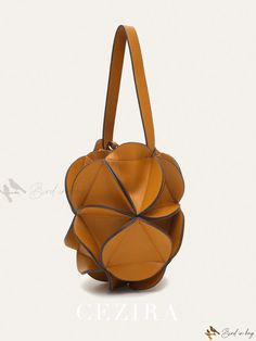 Bird in Bag - Stylish Petal Patchwork PU Leather Bucket Shoulder Handbag for Women - Adjustable Drawstring Closure, Long Strap Cross Body Design - Perfect Fashionable Gift for Vacation Unique Leather Bag, Unusual Handbags, Leather Drawstring Bags, Leather Handbags Handmade, Unique Handbags, Bags Handmade, Handbag For Women, Body Design, Beaded Purses