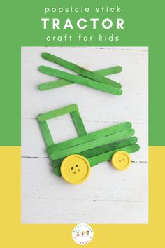 popsicle stick tractor craft for kids