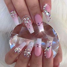 Bling Nail Art, Her Nails, Pretty Nail Designs, White Nail, Diamond Nails, Luxury Nails, Bling Nails, Cute Nail Designs, Fancy Nails