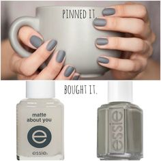 Nails Grey Matte, Essie Chinchilly, Grey Matte Nails, Do It Yourself Nails, Nails Grey, Essie Polish