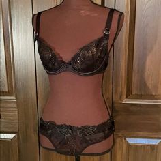 In New Excellent Condition. Never Worn Or Washed. Black Floral Lace With Silver Wet Look Embroidered On Lace. Satin Like Straps On Bra And Briefs. Exquisite Set. Bundle Up Items And Save On Shipping. Wet Look, Agent Provocateur, Black Floral, Floral Lace, Briefs, Women's Intimates, Black Lace, Black Silver, Satin