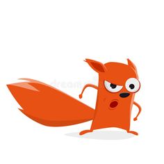 a cartoon red fox with big eyes and an angry look on his face royalty illustration