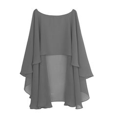 Elegant Hi-Low Blouse that gently flows with every step. Technics: Plain Dyed  Material: Silk, Polyester, Rayon  Department Name: Adult women Flowy Solid Chiffon Blouse, Flowy Chiffon Tops, Chiffon Shrug, Soft Wedding, Wedding Cloak, Beach Shawl, Long Shawl, Bridal Bolero, Chiffon Shawl