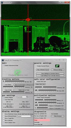 an image of a computer screen with green and red lines