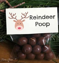 reindeer poop chocolate candies wrapped in cellophane