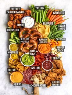 the ultimate appetizer platter is made up of many different types of food