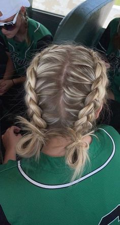 Cute Volleyball Hairstyles, Soccer Hairstyles, Soccer Hair, Track Hairstyles, Basketball Hairstyles, Softball Hairstyles, Cheer Hair, Sport Hair, Game Day Hair