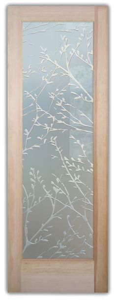 an image of frosted glass on a door with wood frame and window pane