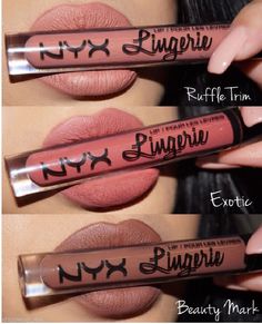 NYX Lip Lingerie Matte Liquid Lipstick Waterproof Lip Gloss Makeup 12 Shades UK #NYXCosmetics Nyx Lip Lingerie, Maquillage On Fleek, Lip Gloss Makeup, Nyx Lip, Nails Matte, Gloss Makeup, Lip Makeup Tutorial, Pinterest Makeup