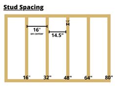 the measurements for studs and framing are shown in this diagram, which shows how to measure