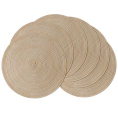 four round placemats on a white background