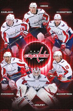 NHL Washington Capitals - Team Washington Capitals Hockey, Capitals Hockey, Team Poster, Detroit Red Wings Hockey, Pittsburgh Penguins Hockey, Hockey Girls, Sports Figures