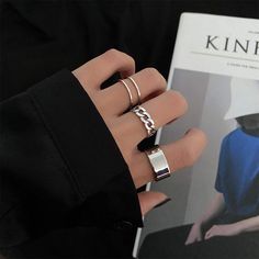 PRICES MAY VARY. Item-- Minimalist finger rings set(3pcs) Material-- High quality alloy. Color-- Silver Size-- Adjustable size, suitable for most people's finger Great Gift-- Punk joint knuckle ring set, stylish and chic, it's a good choice for Halloween, Valentine's Day, Birthdays, Anniversary, Christmas, Thanksgiving or Graduation. Occasion-- Easy to match your different hair style and outfits, suitable for daily jewelry or any other occasions like nightclub, beach party, dress dinner, anniver Minimalist Alloy Rings For Gifts, Trendy Silver Alloy Midi Rings, Trendy Alloy Promise Ring, Trendy Alloy Open Ring, Trendy Open Ring Made Of Alloy, Gothic Jewelry Rings, Sun Ring, Hip Hop Rings, Punk Design