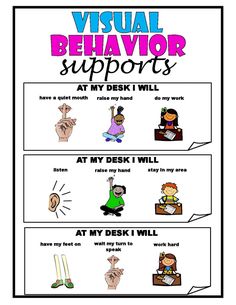 the visual behavior support poster for students