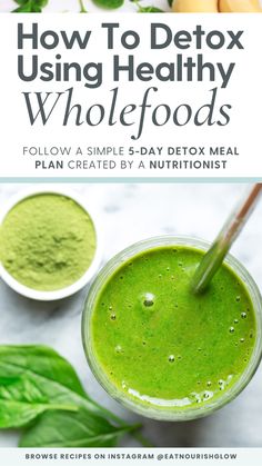 How To Detox Using Wholefoods (by a Nutritionist) | Unlike processed foods, detoxing with wholefoods provides your body with all the essential nutrients your body needs to naturally detox. Within the week you should experience improvements in gut health, mood and yes, even your waistline. Come join this FREE 5-day gentle detox challenge! ✨ detox challenge | detox challenge cleanses | smoothie detox recipes | detox smoothies ✨ Visit www.EatNourishGlow.com.au for more! Vegan Detox, Smoothie Cleanse, Smoothie Detox