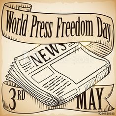 an old newspaper with the words world press freedom day and 3 rd may on it