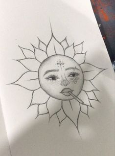 A Drawing, Pencil Drawing, Pencil Drawings, Sunflower, Pencil, Sun, Drawings, Anime