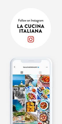 the instagram app for italian food is displayed on an iphone