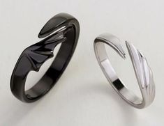 Anime Angel And Demon Couple, Angel And Demon Couple, Rings Set For Women, Couple Jewelry, Rings Set