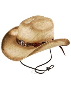 Genuine Panama straw / raffia. 4 3/8" cattleman crown. 3 3/4" shapeable wire edge brim. Oblong-shaped tooled hatband with silver-tone star Modern Cowboy, Straw Cowboy Hat, Modern Western, American West, Hat Band, Cowboy Hat, Get Directions, Boots For Sale, Western Style