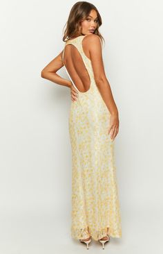 Yellow Lace Maxi Dress

How to style:
Our best selling lace maxi dress () is here in our favourite summer () yellow print! Add life into your wardrobe with this stunning piece - perfect for a formal () event or wedding.


 
Features:


  
 * Lace outer material 
 * Fully lined 
 * Lightweight material 
 * V neckline 
 * Lots of stretch 
 * Large cut out in back 
 * Maxi length 
 * Pull on style Wedding Features, Lace Outer, Summer Pieces, Spring Formal, Prom Midi Dress, 60's Dress, Fantasy Dresses, Summer Yellow, Beginning Boutique