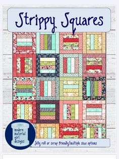 the book cover for strippy squares