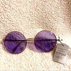 Nwt Round Lens Purple Tint Blocks Uvb & Uva Rays Gentle Monster Sunglasses, Character Details, Circle Sunglasses, Purple Sunglasses, Groovy 70s, Edgy Jewelry, Elephant Bracelet, Silver Elephants, Pink Chanel