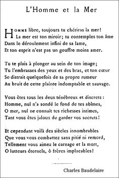 a poem written in french with the words'l 'home etlamer '