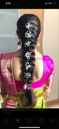 Seemantham Hairstyle For Short Hair, Telugu Bride Hairstyles Bridal Braids, Telugu Wedding Hairstyles, Poola Jada For Half Saree Function, Telugu Bridal Hairstyles, South Indian Braid Hairstyles, South Indian Engagement Hairstyles, Telugu Hairstyles, Pelli Hairstyles