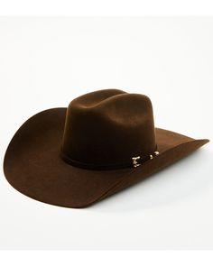 Cattleman crease. Beaver fur construction. 20X. Leather sweatband. Made in the USA. Curved bill. Chocolate brown. Cowboy Hats Women, Brown Cowboy Hat, Felt Cowboy Hat, Playing Dress-up, Felt Cowboy Hats, Western Hat, Western Hats, Fur Hat, Rust Color