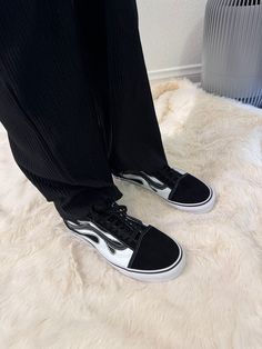 Vans Old Skool Flame Shoe Black/White VN0A38G1K68 Startup Business Plan, Shoe Black, Research And Development, Vans Old Skool, Old Skool, Black Shoes, Black White, Black And White, White