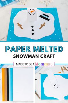 This Paper Melted Snowman craft is such a fun winter craft for kids of all ages! It’s a great activity for a snowy day.