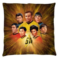 Star Trek The Original Series 50th Crew Throw Pillow - Rocker Merch Star Trek Crew, Star Trek Merchandise, Star Trek The Original Series, Star Trek Tos, Woven Throw, Fleece Throw, Fleece Throw Blanket, Printed Pillow, 50th Anniversary