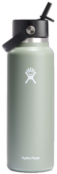 the hydro flask water bottle has a black lid