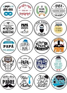 various badges with different types of logos