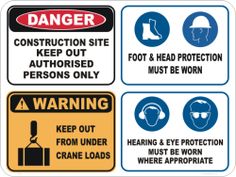 an image of warning signs on construction site