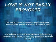 a blue background with the words love is not easily proved