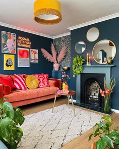 a living room filled with furniture and decor